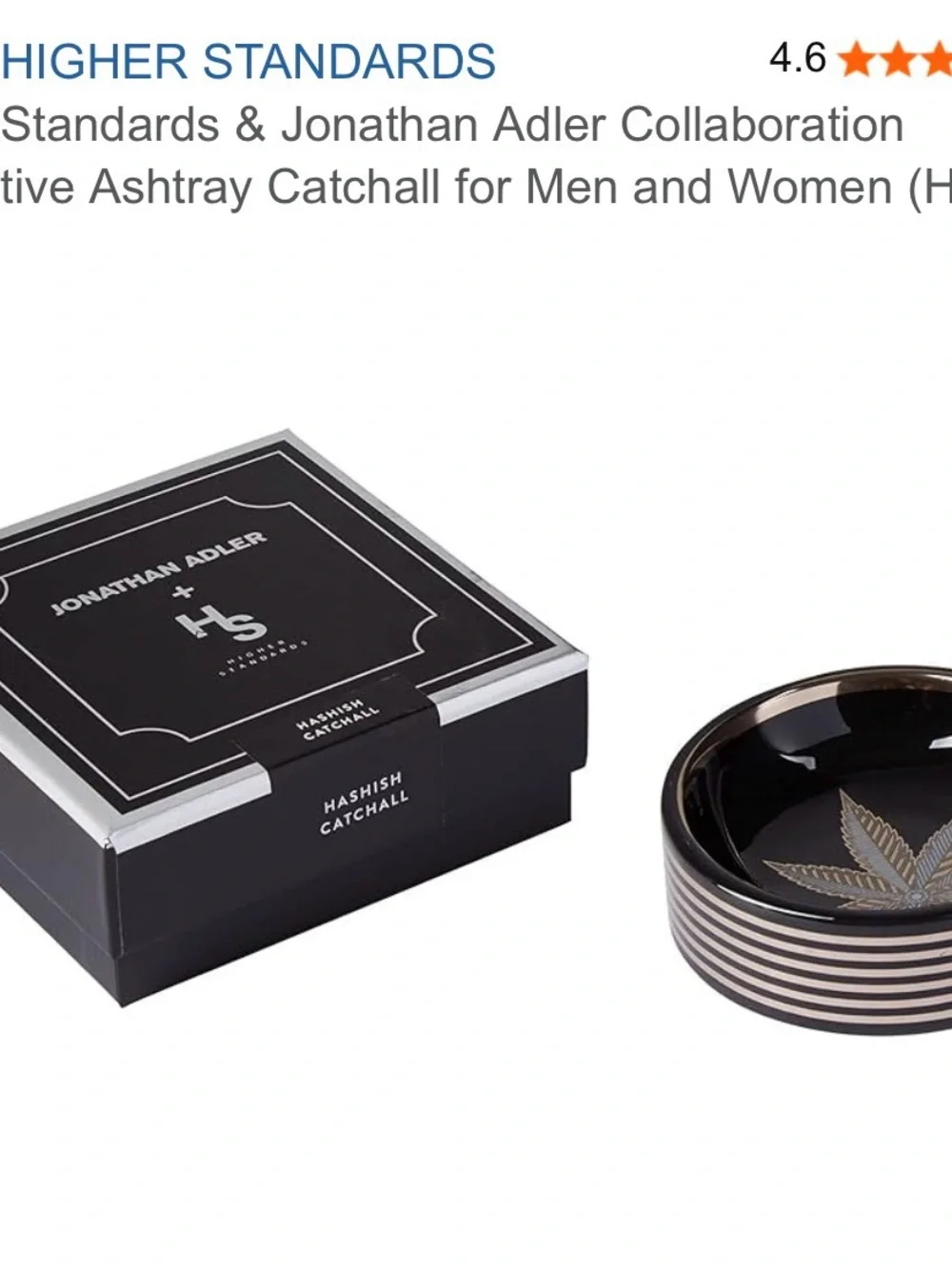 Jonathan Adler Black and Gold Ceramic Hashish Catchall
